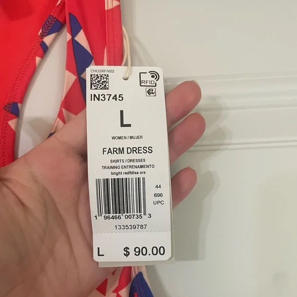 NEW Adidas Farm Rio Psychedelic Wave Red Orange Cut Out Dress Large Festival - Picture 9 of 14